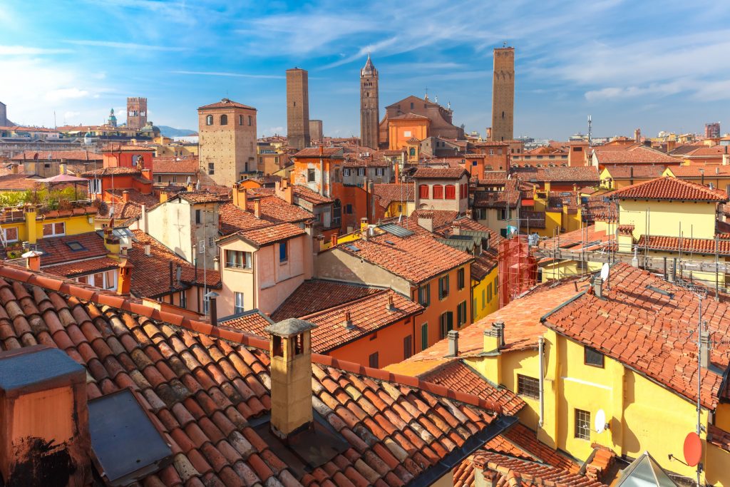 rooftops in Bologna Italy